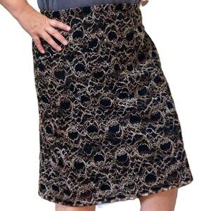 ISABEL + NINA Gold Silver Thread Embroidered Iridescent Skirt Womens 14